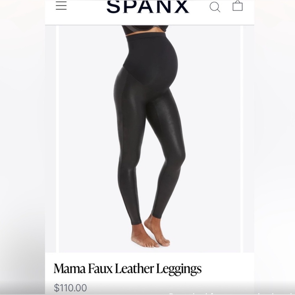 SPANX Mama Faux Leather Leggings in Black